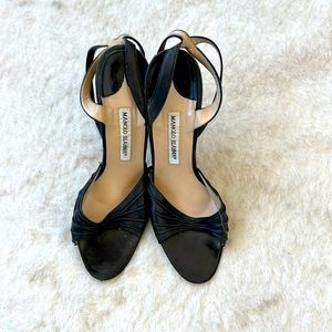 Manolo Blahnik Black Strappy Sandal Size 40